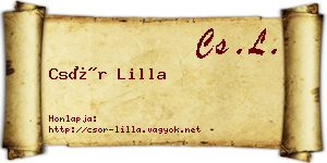 Csór Lilla névjegykártya